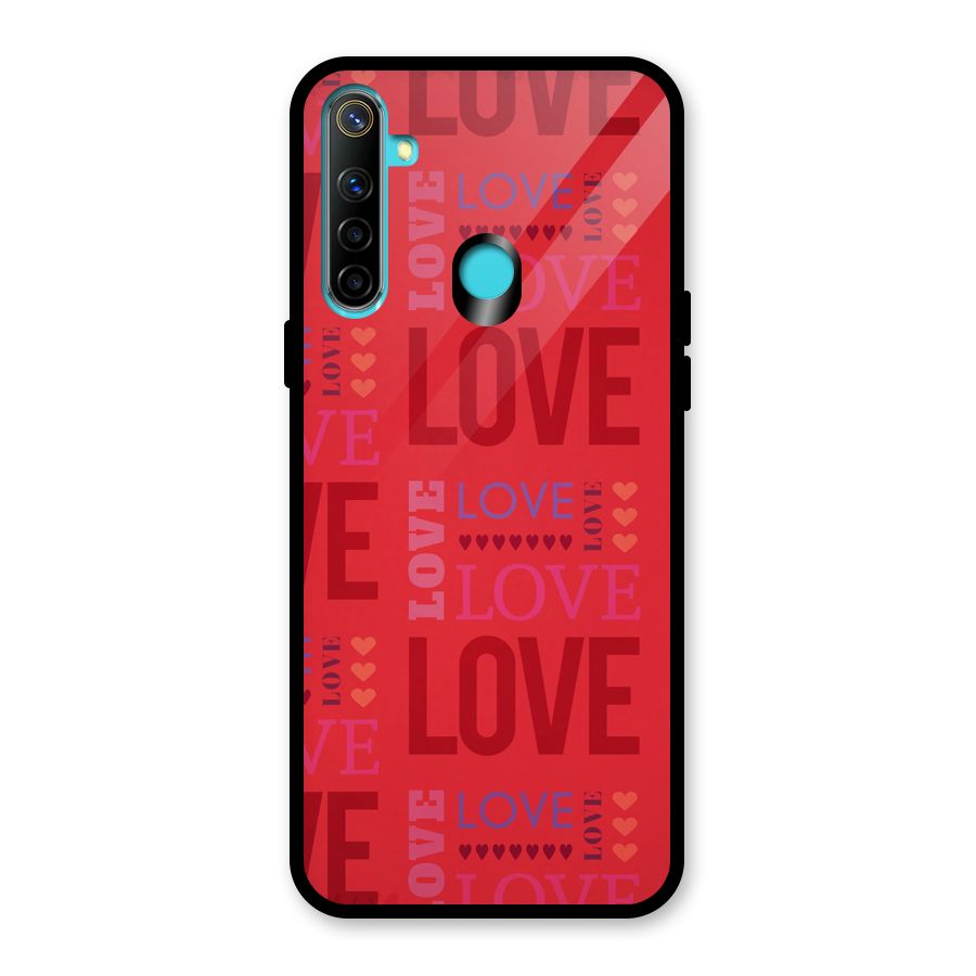 Love Pattern Glass Back Case for Realme Narzo 10