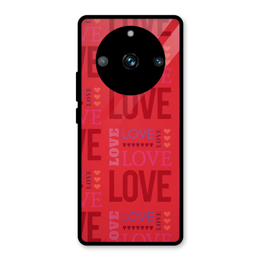 Love Pattern Glass Back Case for Realme Narzo 60 Pro