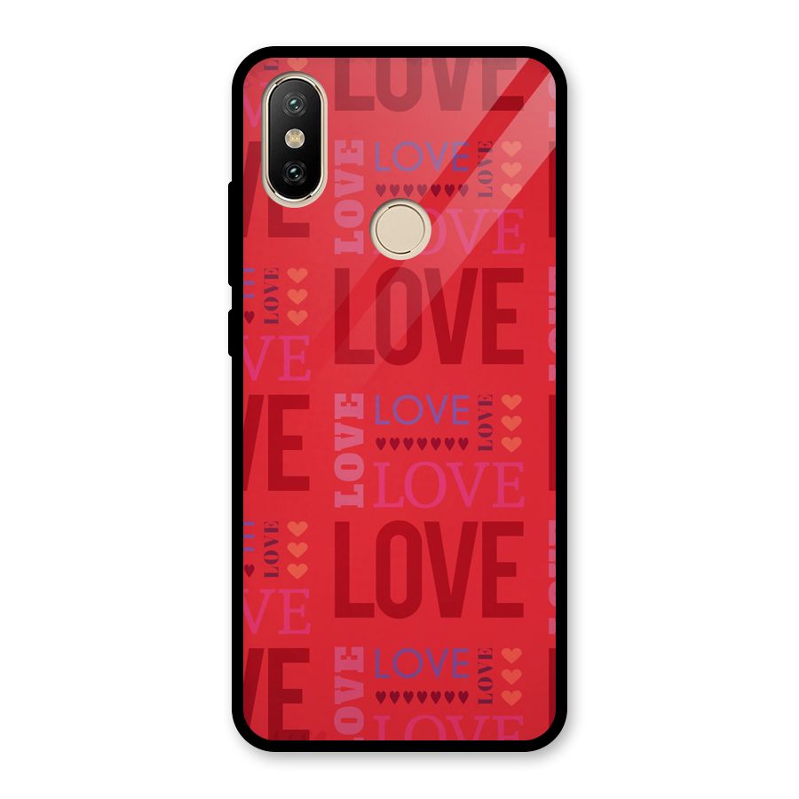 Love Pattern Glass Back Case for Redmi A2