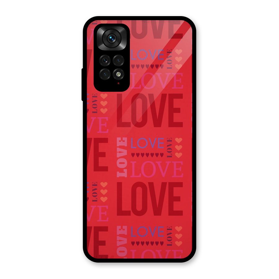 Love Pattern Glass Back Case for Redmi Note 11S
