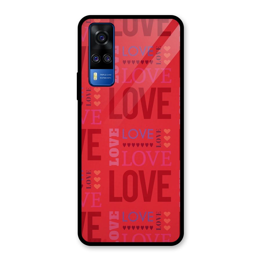 Love Pattern Glass Back Case for Vivo Y31
