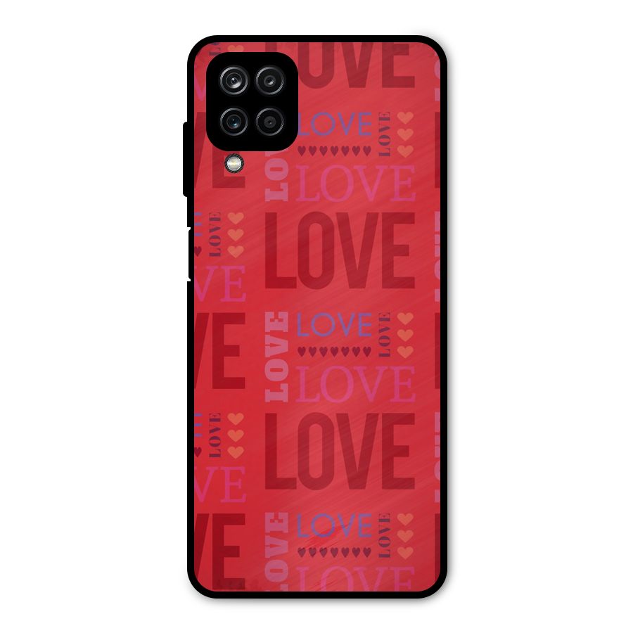 Love Pattern Metal Back Case for Galaxy A12