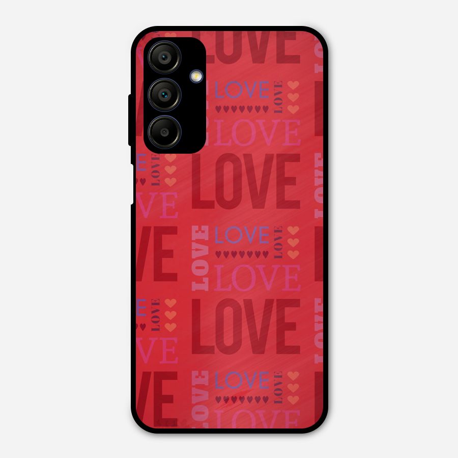 Love Pattern Metal Back Case for Galaxy A15 5G