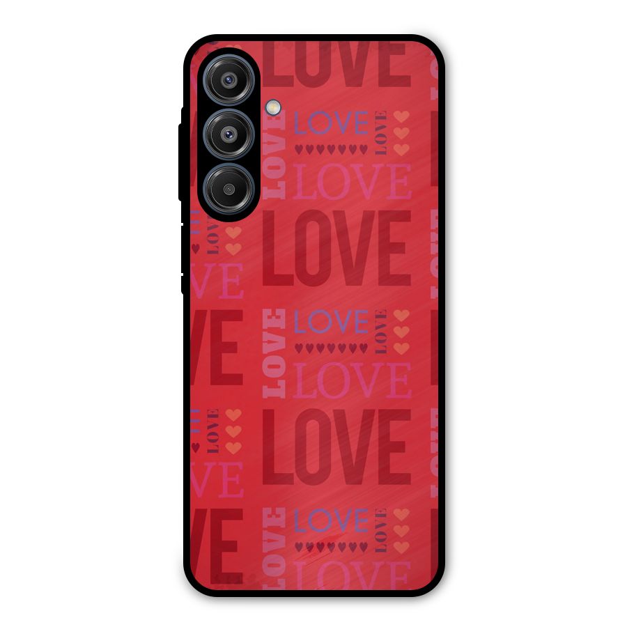 Love Pattern Metal Back Case for Galaxy A16 5G