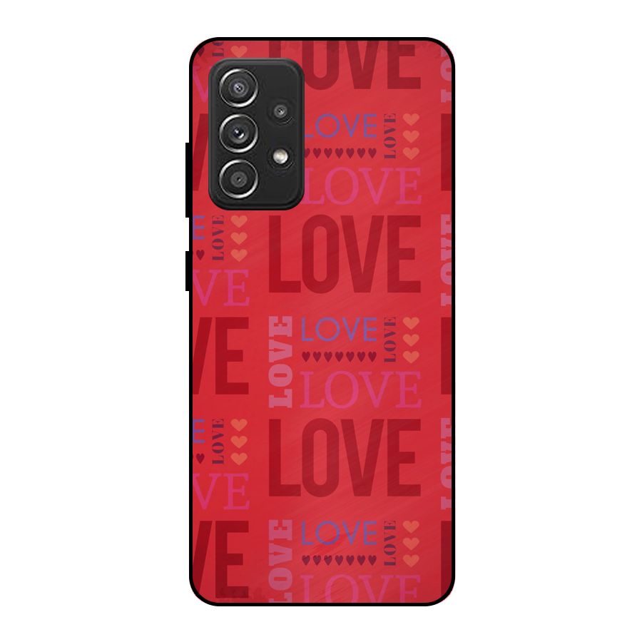 Love Pattern Metal Back Case for Galaxy A52s 5G