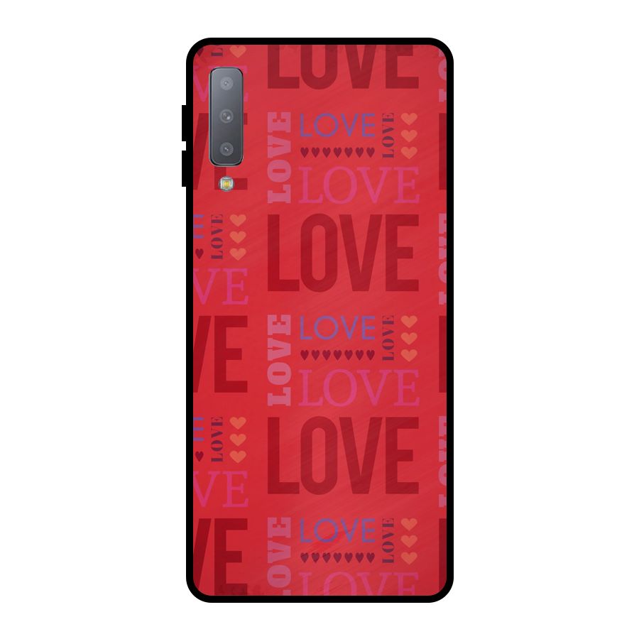 Love Pattern Metal Back Case for Galaxy A7 (2018)