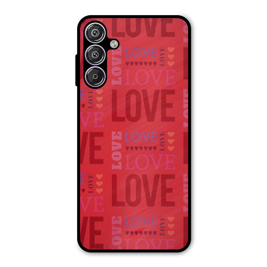 Love Pattern Metal Back Case for Galaxy F15