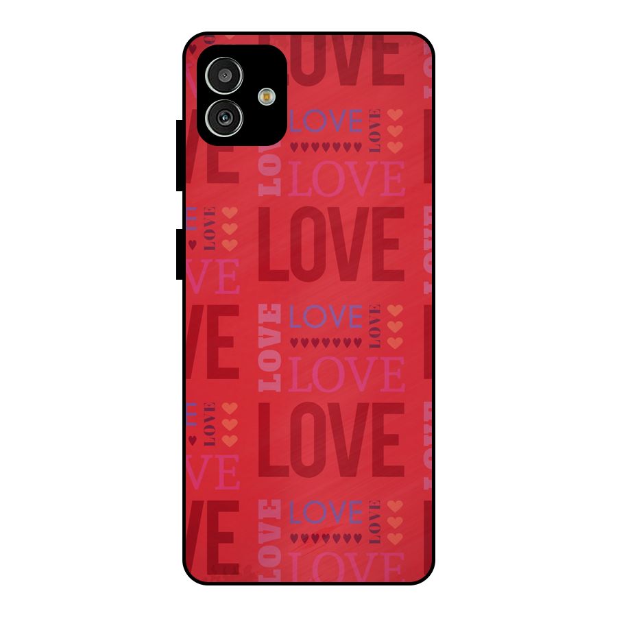 Love Pattern Metal Back Case for Galaxy M13 5G