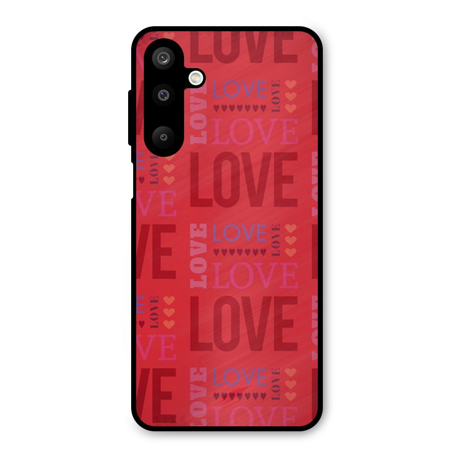 Love Pattern Metal Back Case for Galaxy M16