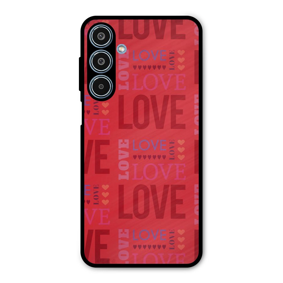 Love Pattern Metal Back Case for Galaxy M35