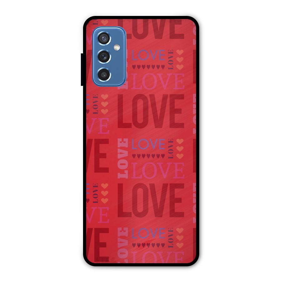 Love Pattern Metal Back Case for Galaxy M52 5G