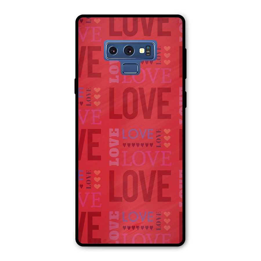Love Pattern Metal Back Case for Galaxy Note 9