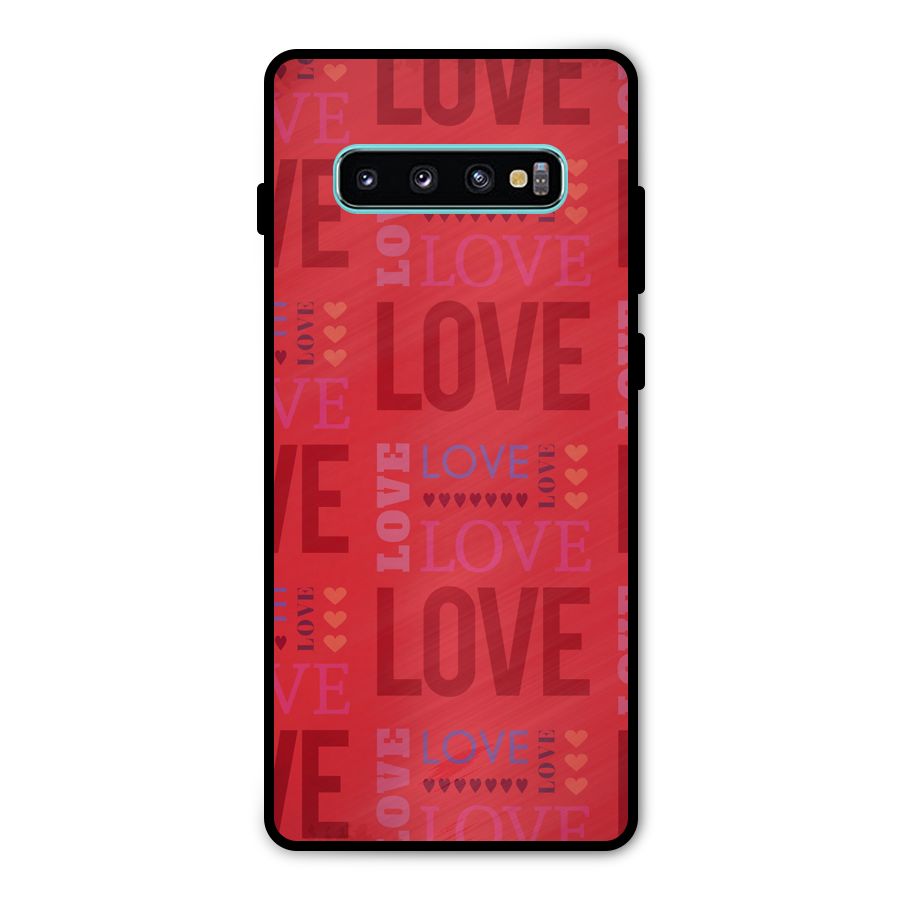 Love Pattern Metal Back Case for Galaxy S10 Plus