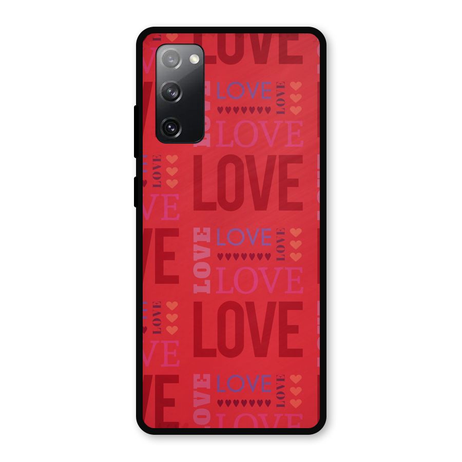 Love Pattern Metal Back Case for Galaxy S20 FE