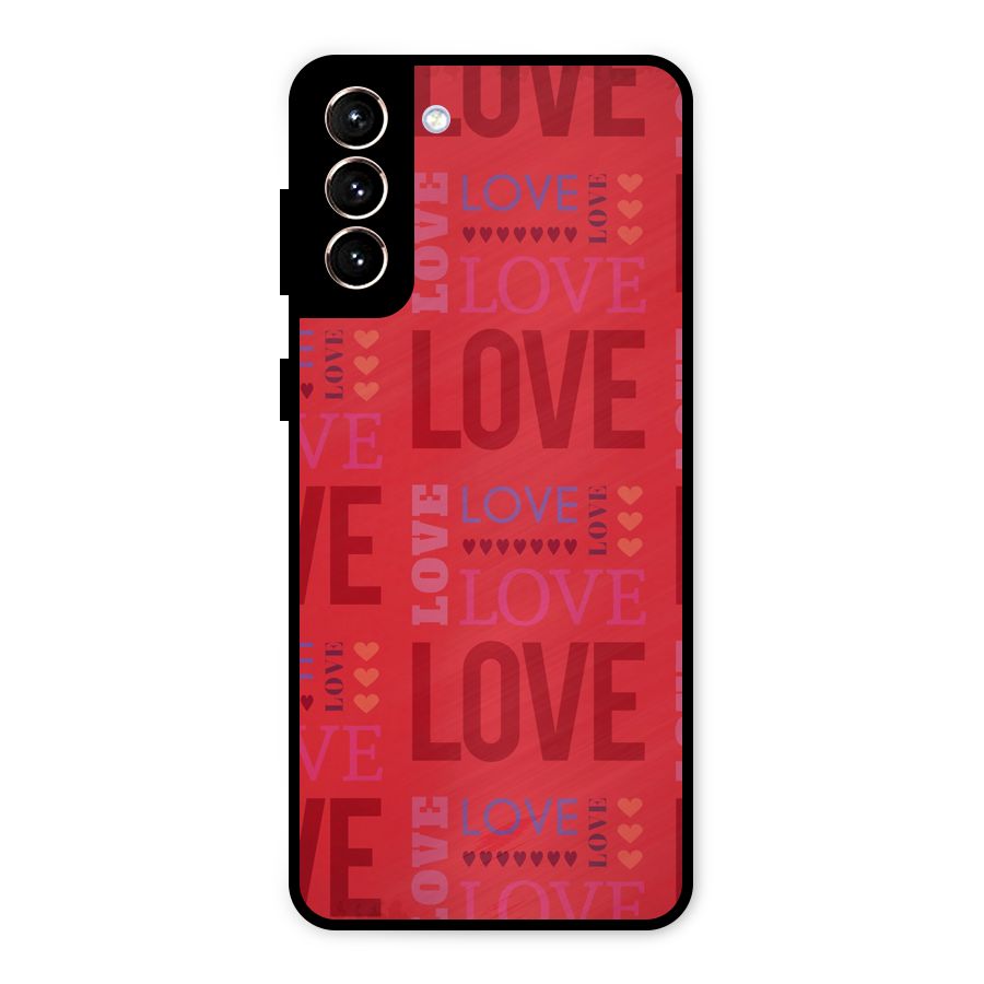Love Pattern Metal Back Case for Galaxy S21 Plus