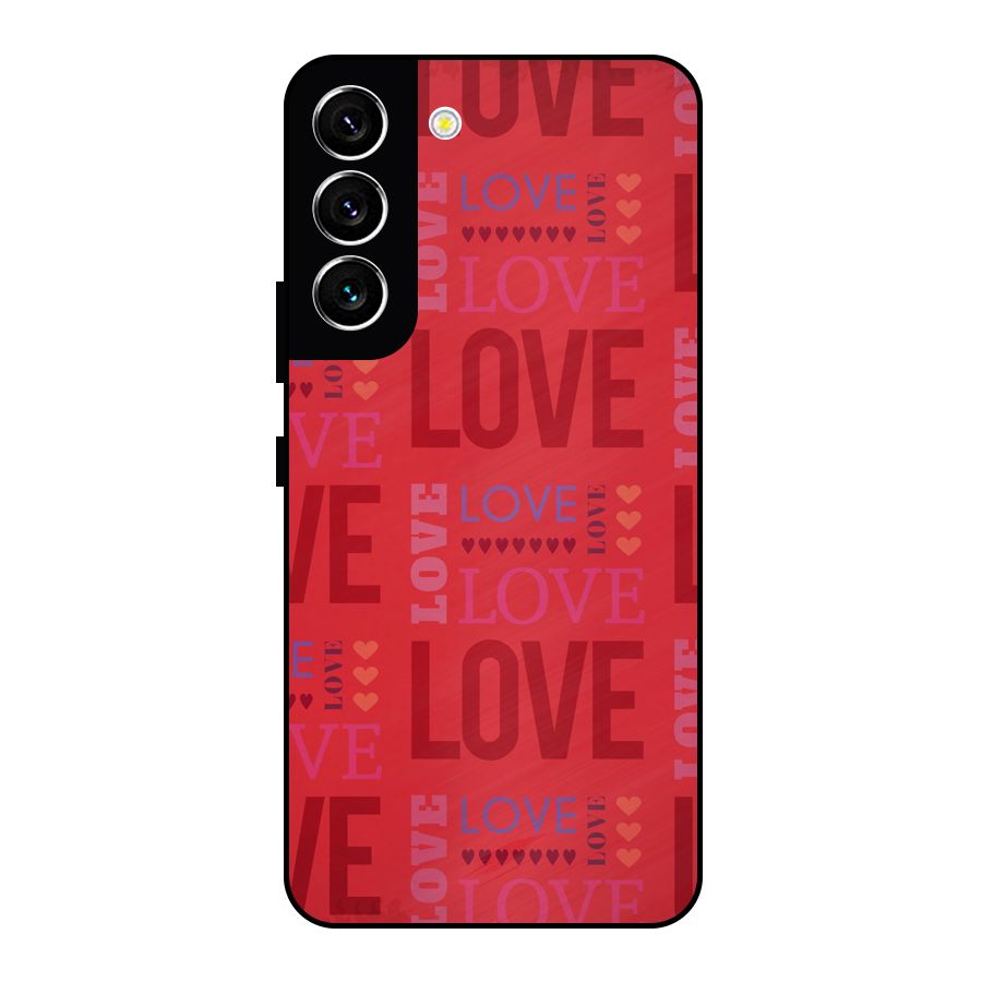 Love Pattern Metal Back Case for Galaxy S22 5G