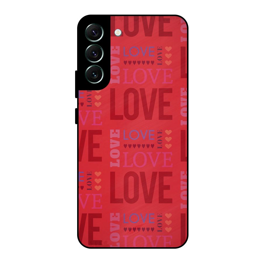 Love Pattern Metal Back Case for Galaxy S22 Plus 5G