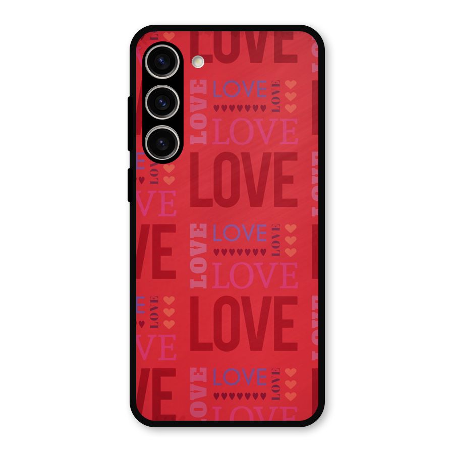 Love Pattern Metal Back Case for Galaxy S23 Plus