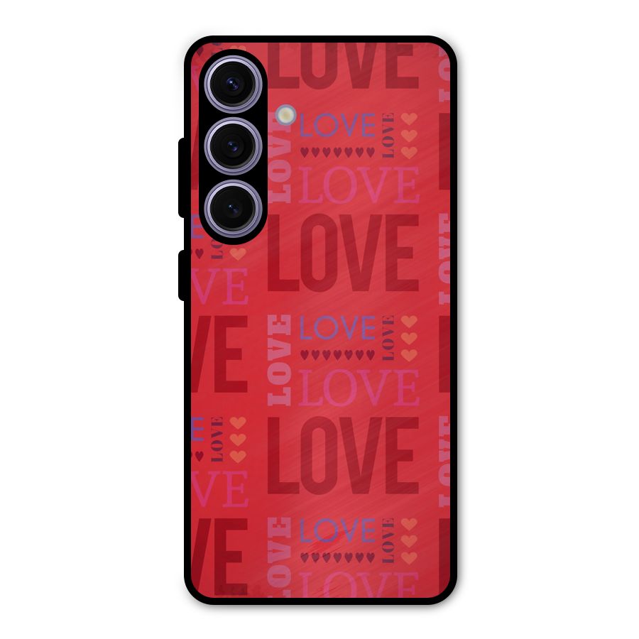Love Pattern Metal Back Case for Galaxy S24