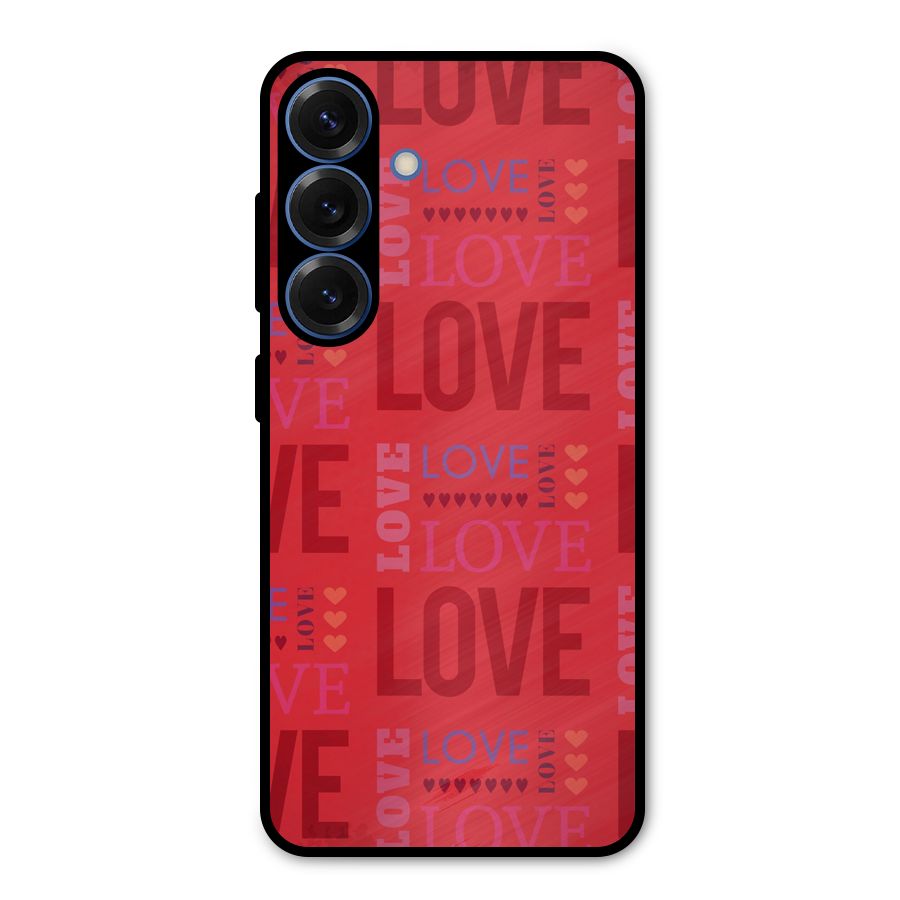 Love Pattern Metal Back Case for Galaxy S25