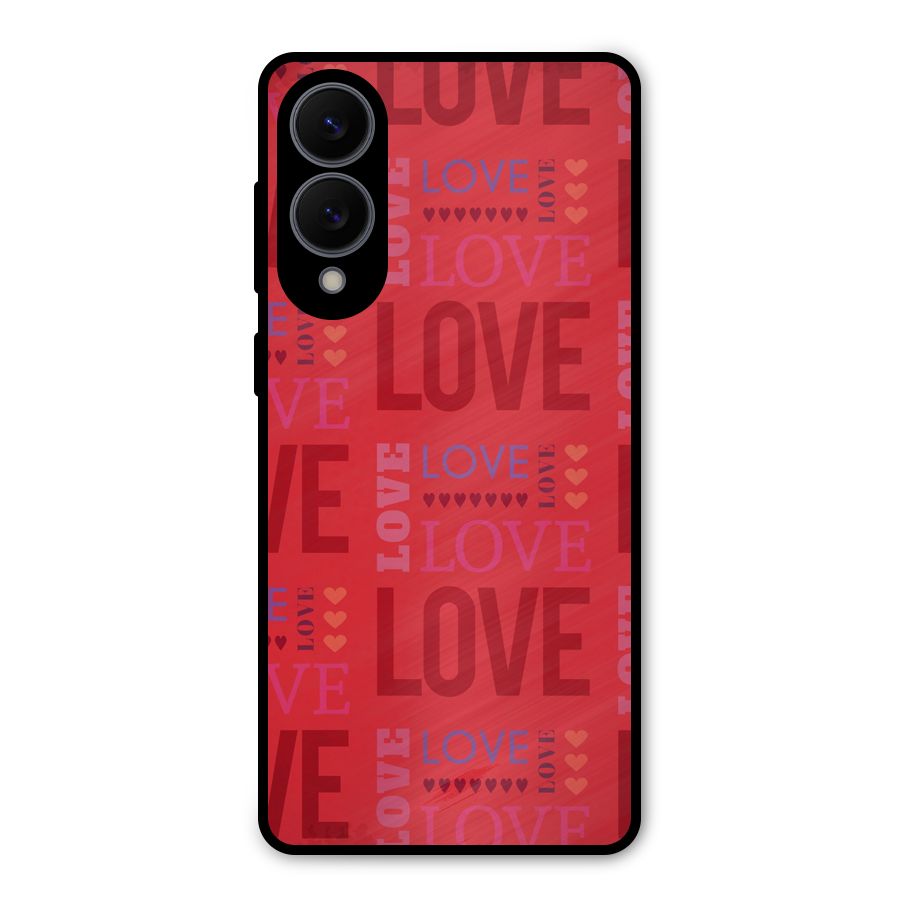 Love Pattern Metal Back Case for Galaxy S25 Edge