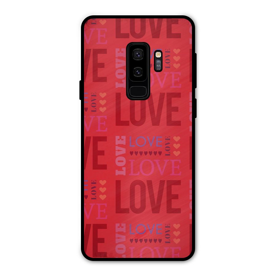 Love Pattern Metal Back Case for Galaxy S9 Plus