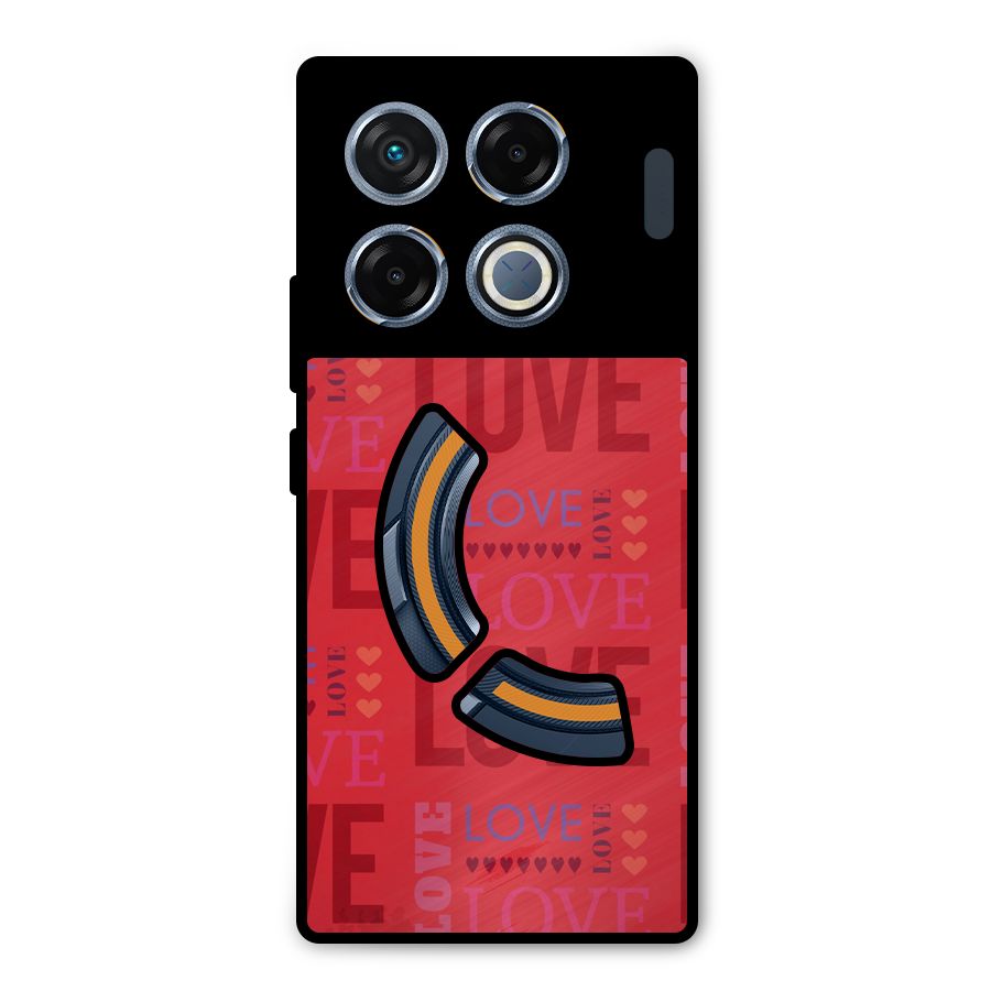 Love Pattern Metal Back Case for Infinix GT 20 Pro