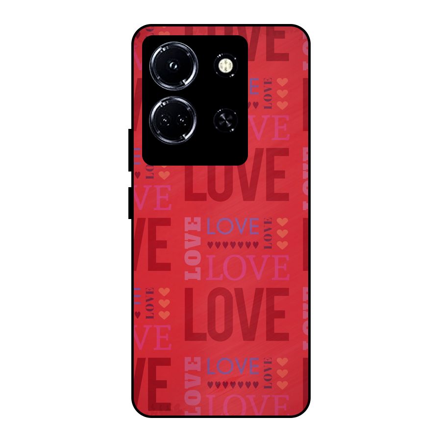 Love Pattern Metal Back Case for Infinix Note 30 5G