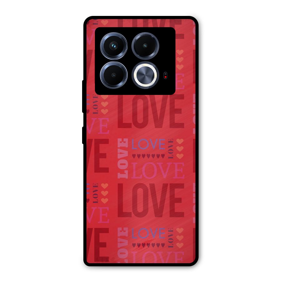 Love Pattern Metal Back Case for Infinix Note 40 5G