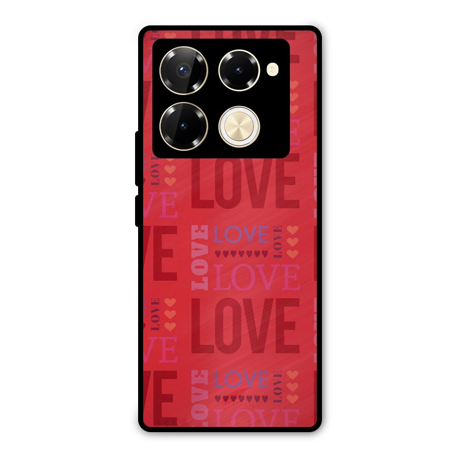 Love Pattern Metal Back Case for Infinix Note 40 Pro Plus