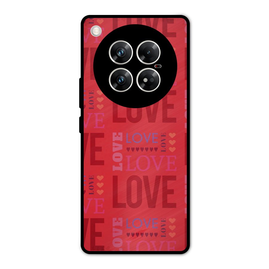Love Pattern Metal Back Case for Infinix Zero 40 5G