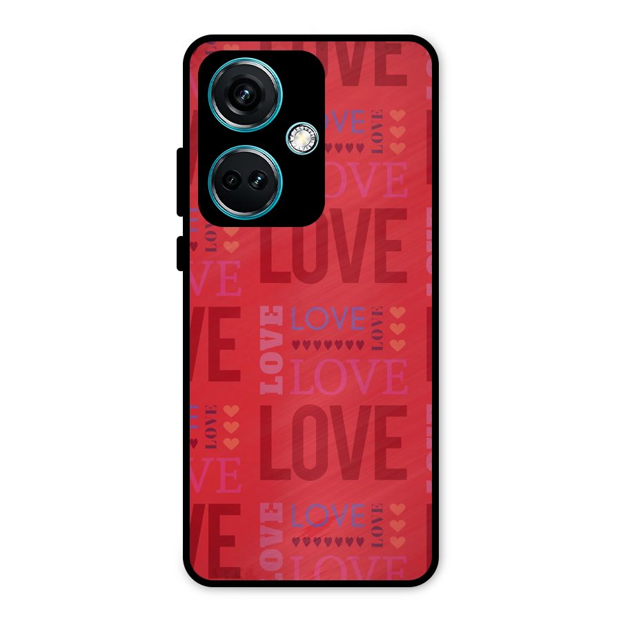 Love Pattern Metal Back Case for OnePlus Nord CE 3 5G