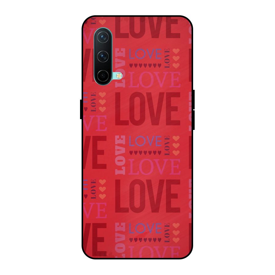 Love Pattern Metal Back Case for OnePlus Nord CE 5G