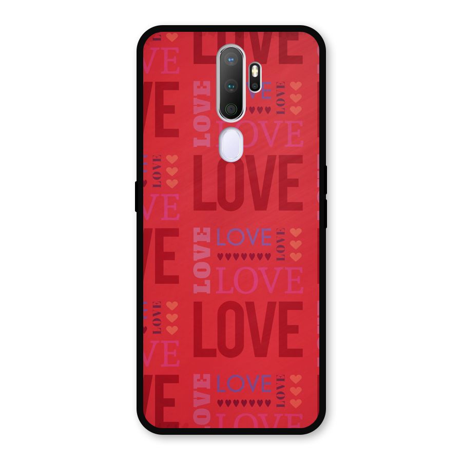 Love Pattern Metal Back Case for Oppo A5 (2020)