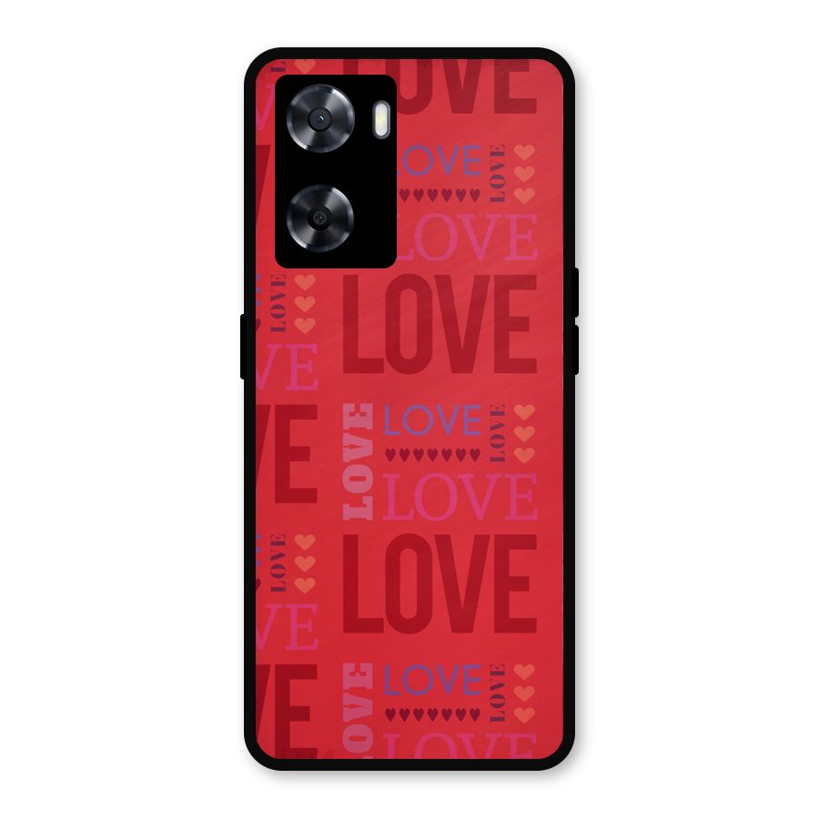 Love Pattern Metal Back Case for Oppo A77s