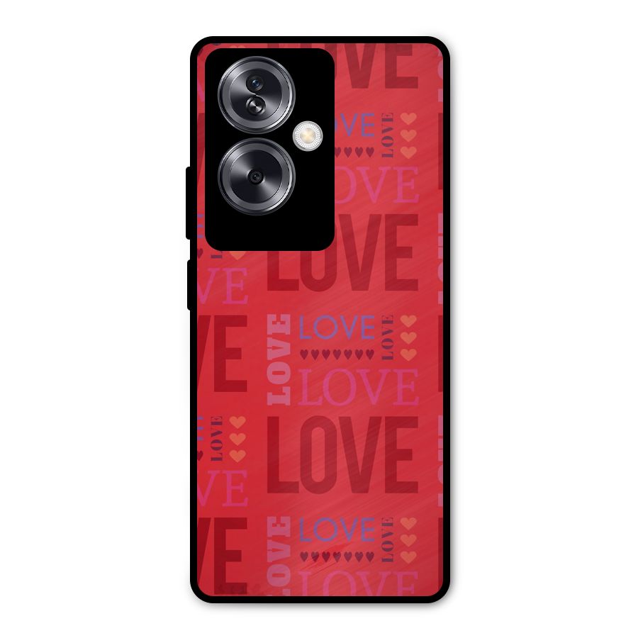 Love Pattern Metal Back Case for Oppo A79 5G