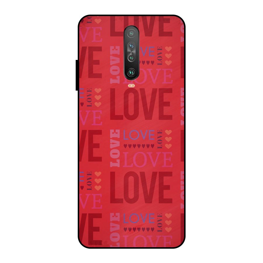 Love Pattern Metal Back Case for Poco X2