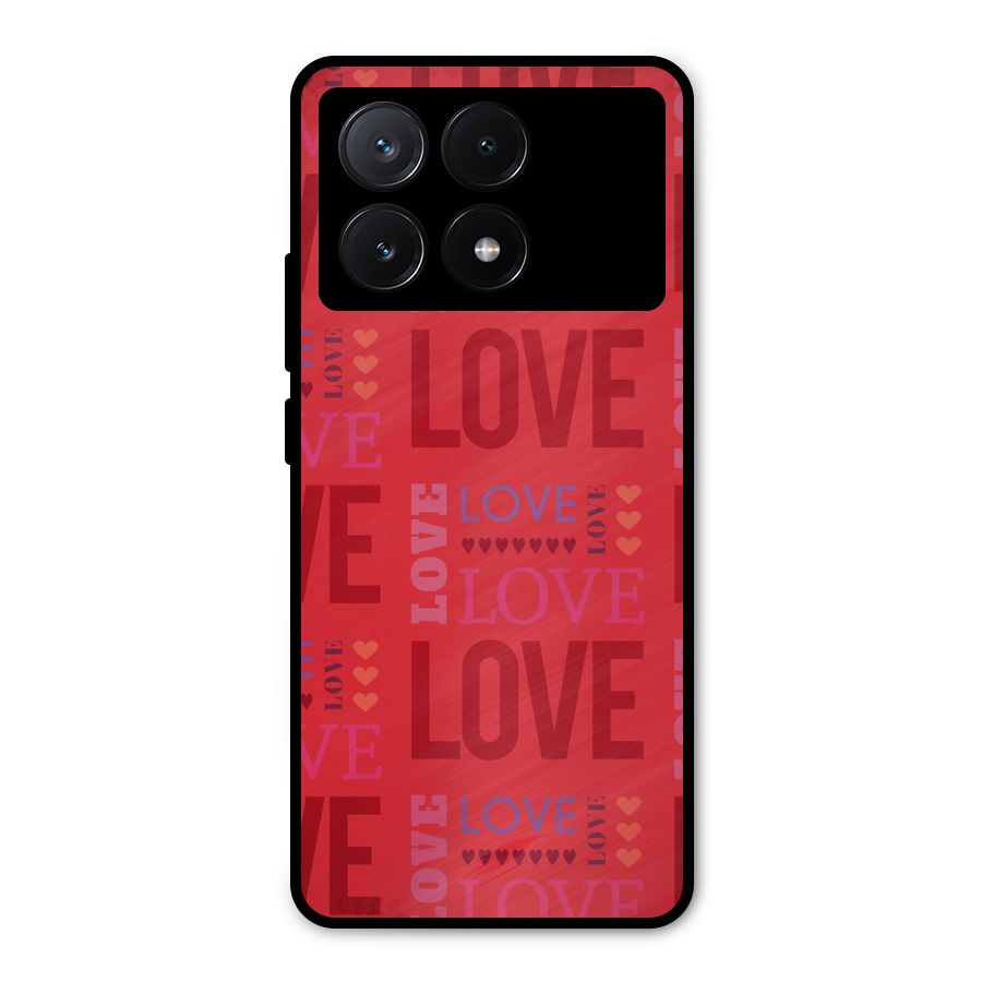 Love Pattern Metal Back Case for Poco X6 Pro