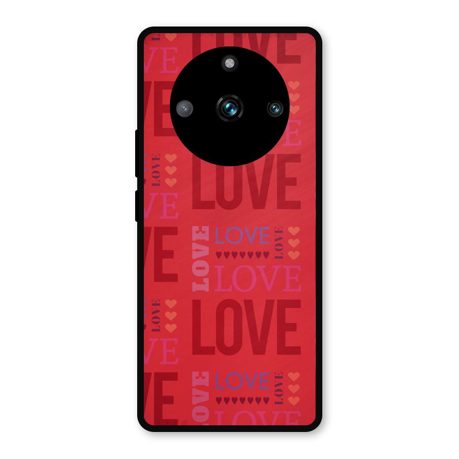 Love Pattern Metal Back Case for Realme 11 Pro