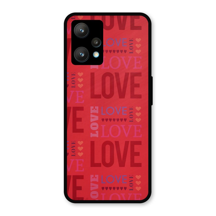 Love Pattern Metal Back Case for Realme 9 Pro Plus 5G