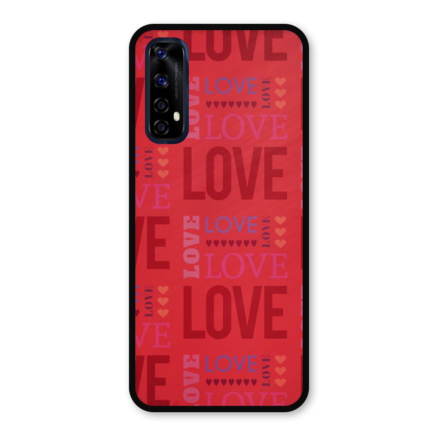 Love Pattern Metal Back Case for Realme Narzo 20 Pro