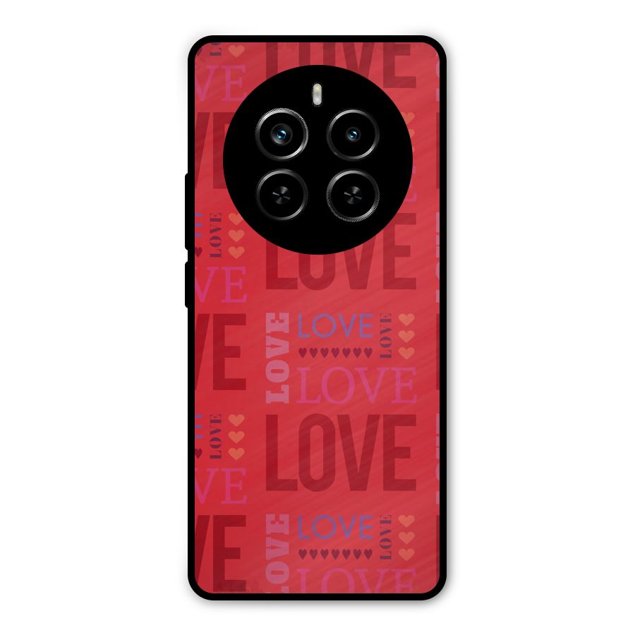 Love Pattern Metal Back Case for Realme P1 Pro