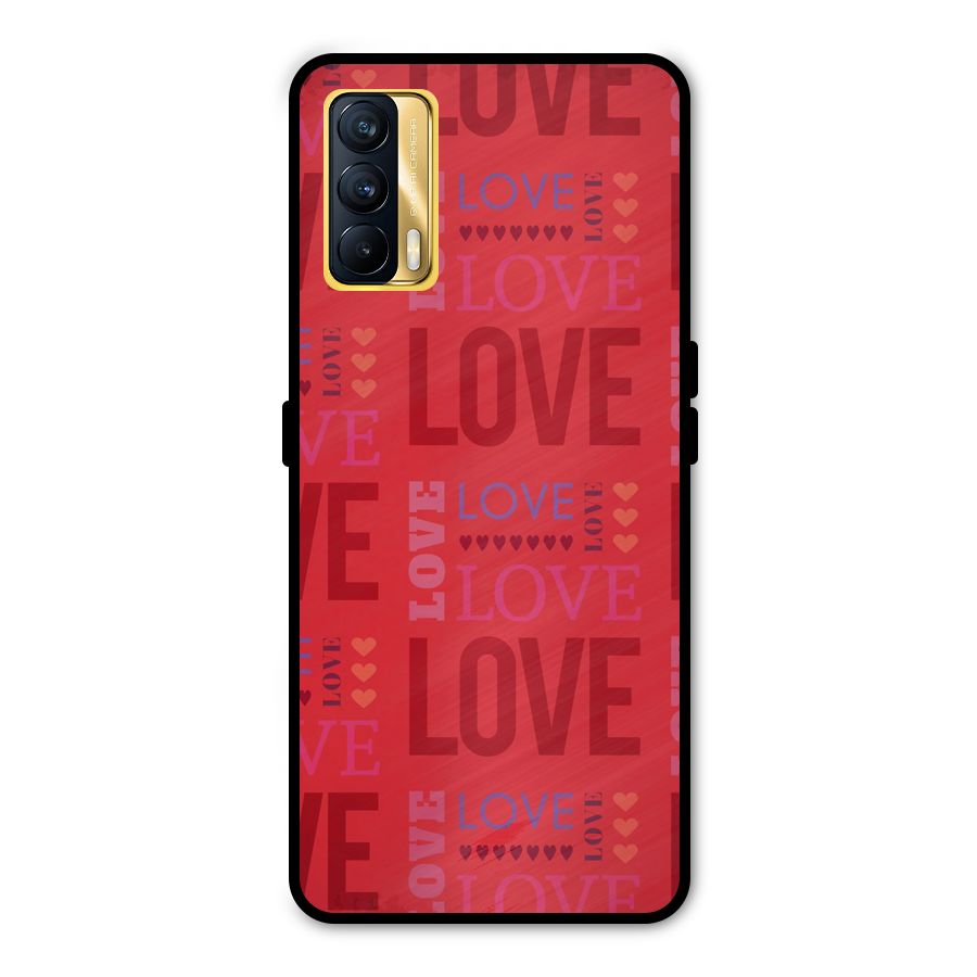 Love Pattern Metal Back Case for Realme X7