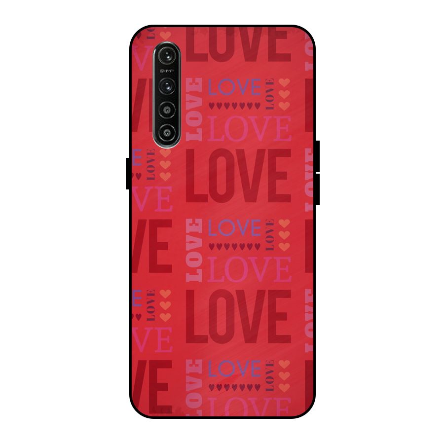 Love Pattern Metal Back Case for Realme XT