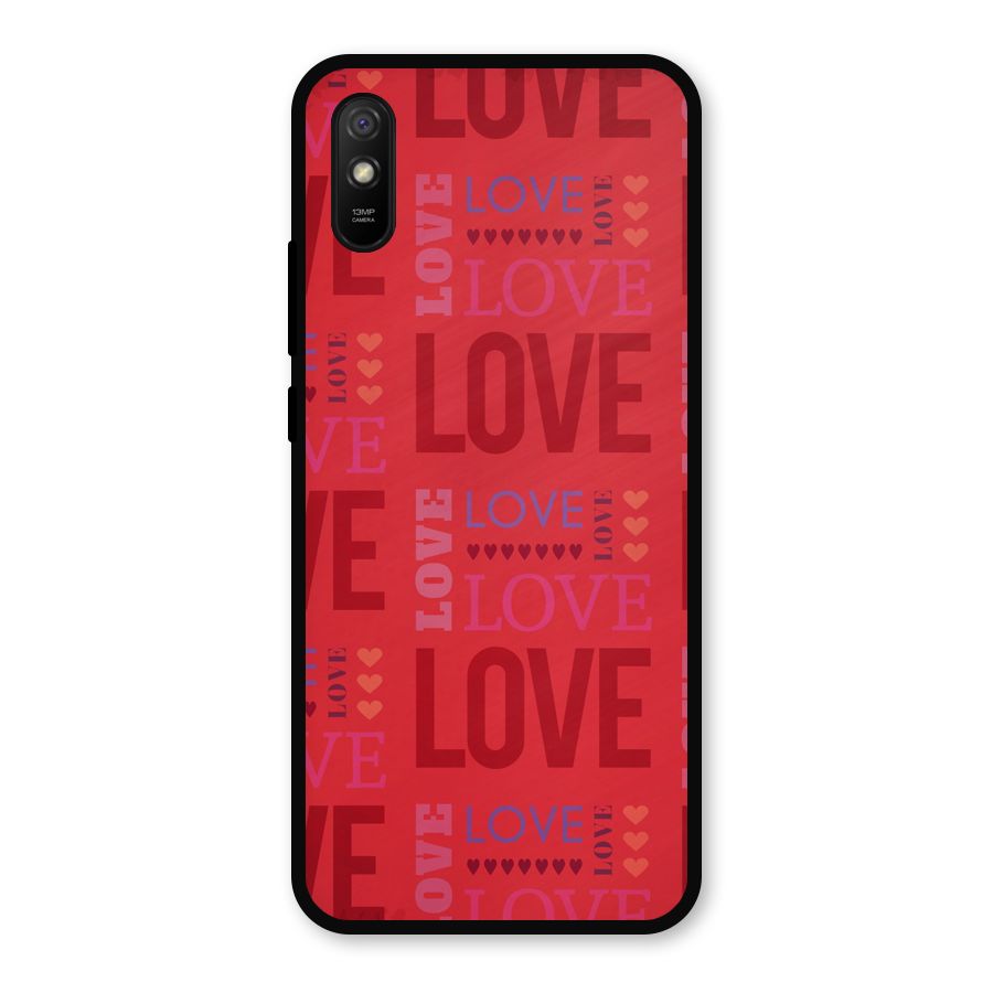 Love Pattern Metal Back Case for Redmi 9a