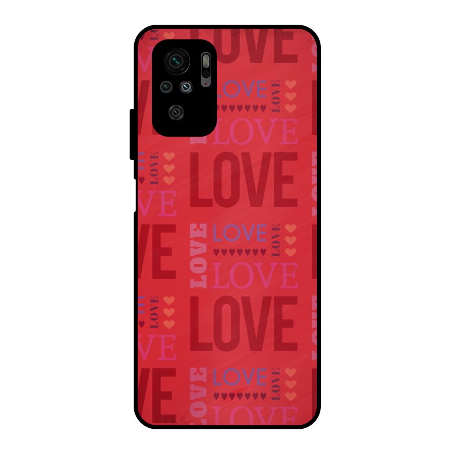 Love Pattern Metal Back Case for Redmi Note 10S