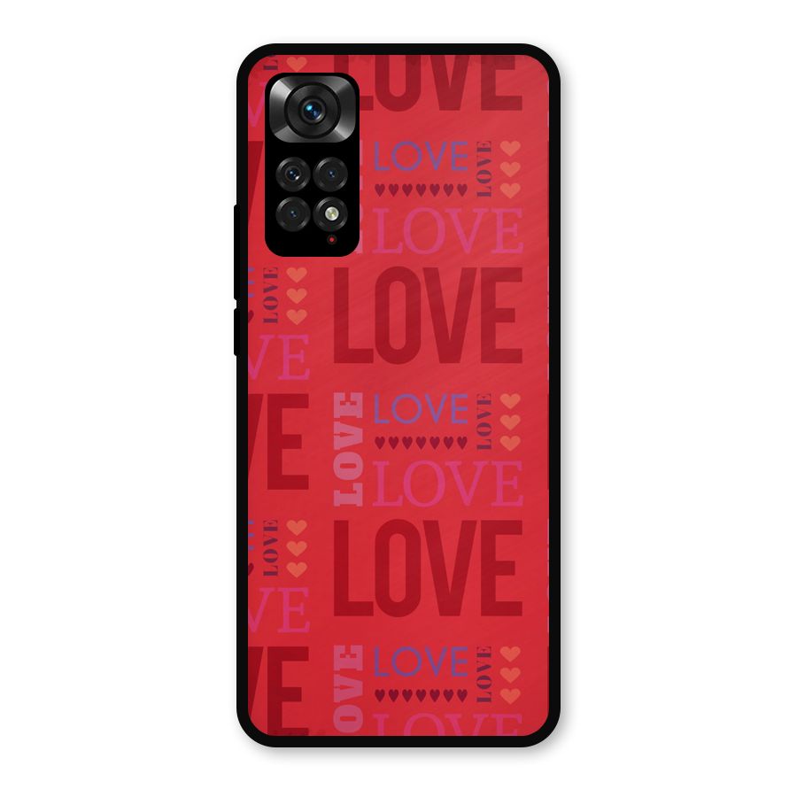 Love Pattern Metal Back Case for Redmi Note 11s