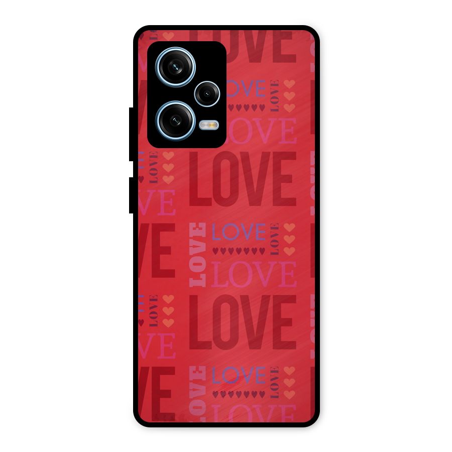 Love Pattern Metal Back Case for Redmi Note 12 Pro