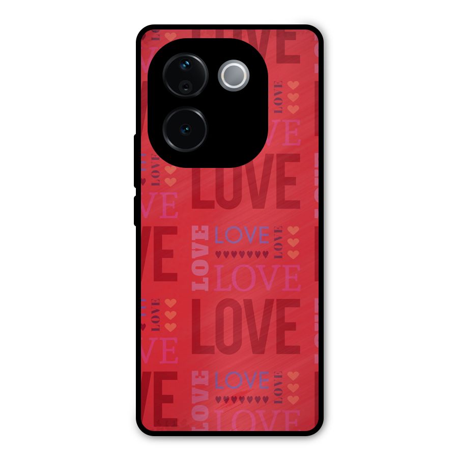 Love Pattern Metal Back Case for Vivo T3 Pro