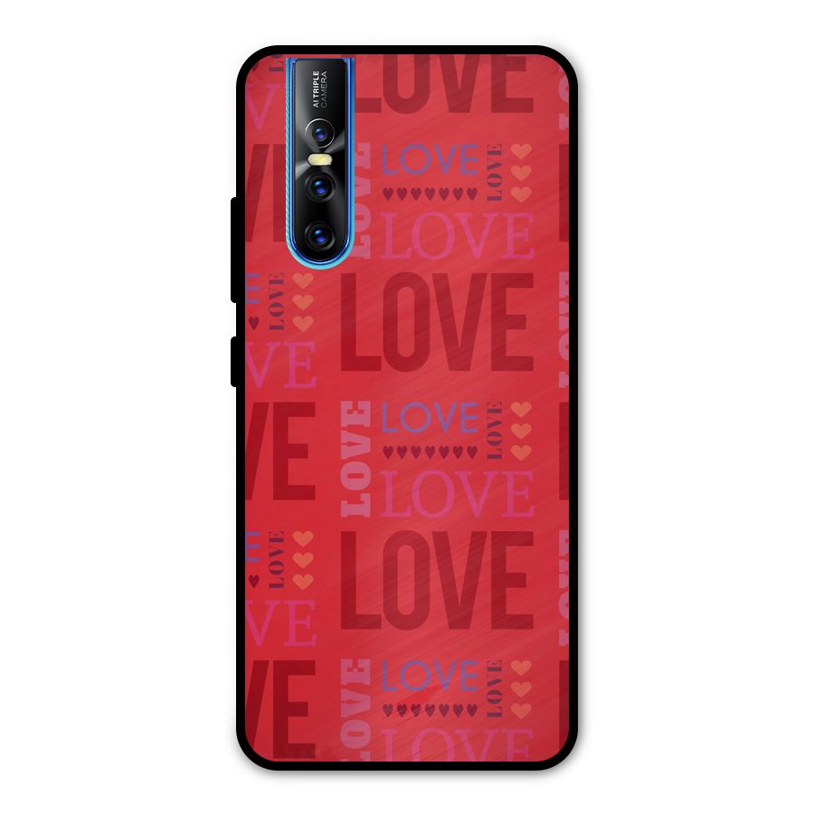 Love Pattern Metal Back Case for Vivo V15 Pro